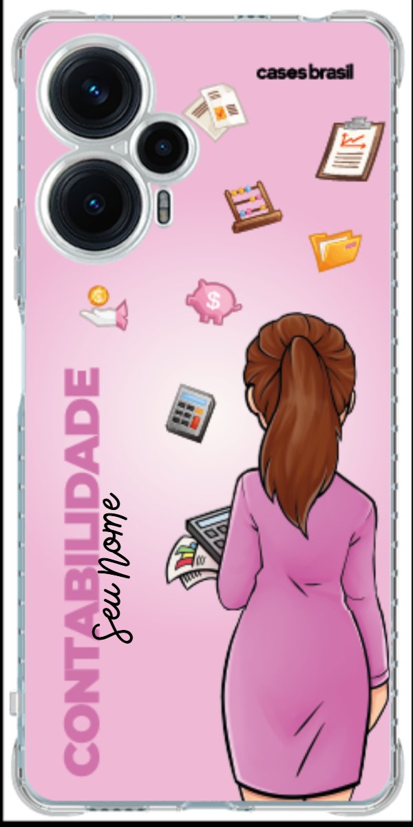 Capinha para Celular Contabilidade - Boneca Profissão Com Fundo