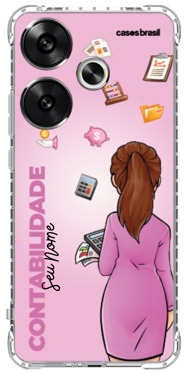 Capinha para Celular Contabilidade - Boneca Profissão Com Fundo