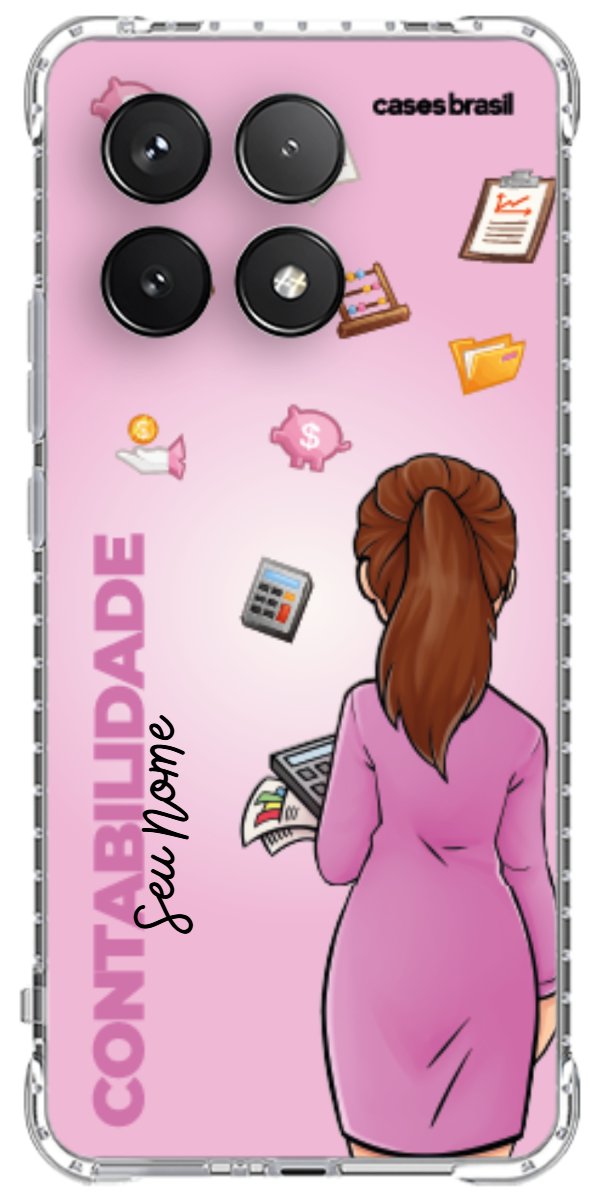 Capinha para Celular Contabilidade - Boneca Profissão Com Fundo