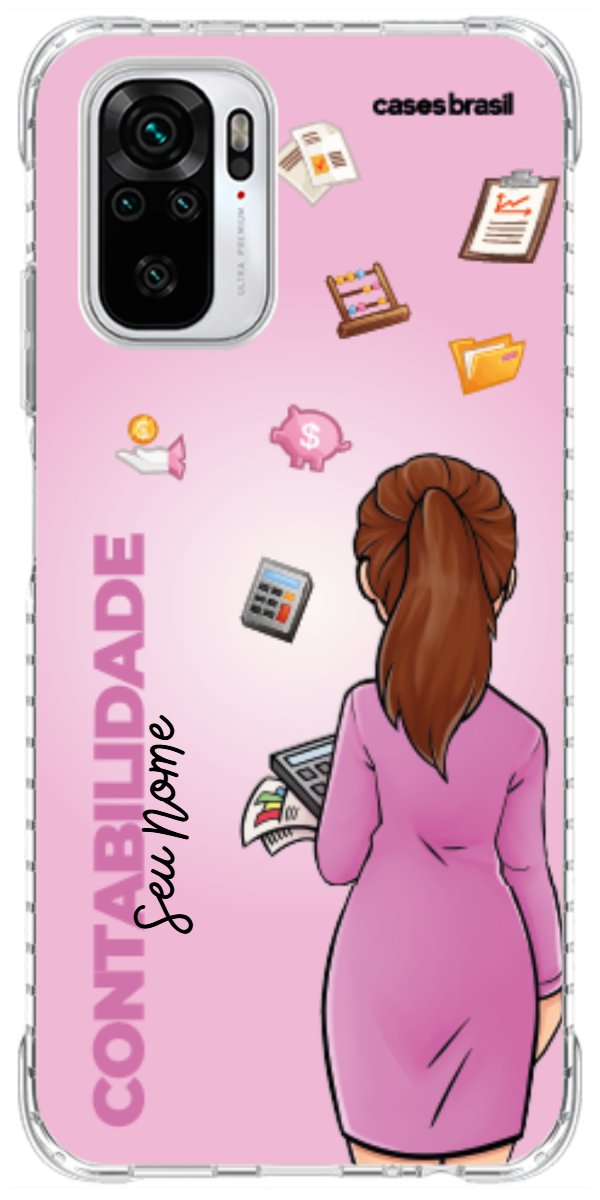 Capinha para Celular Contabilidade - Boneca Profissão Com Fundo