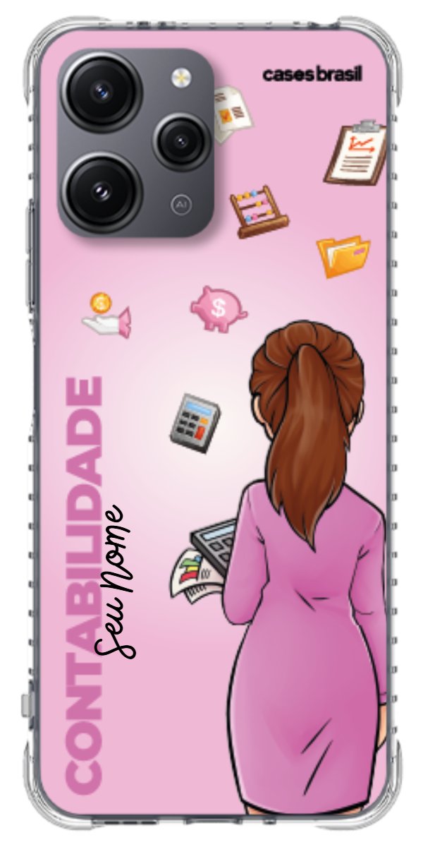 Capinha para Celular Contabilidade - Boneca Profissão Com Fundo