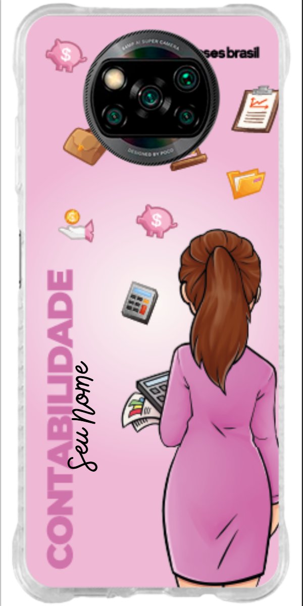 Capinha para Celular Contabilidade - Boneca Profissão Com Fundo