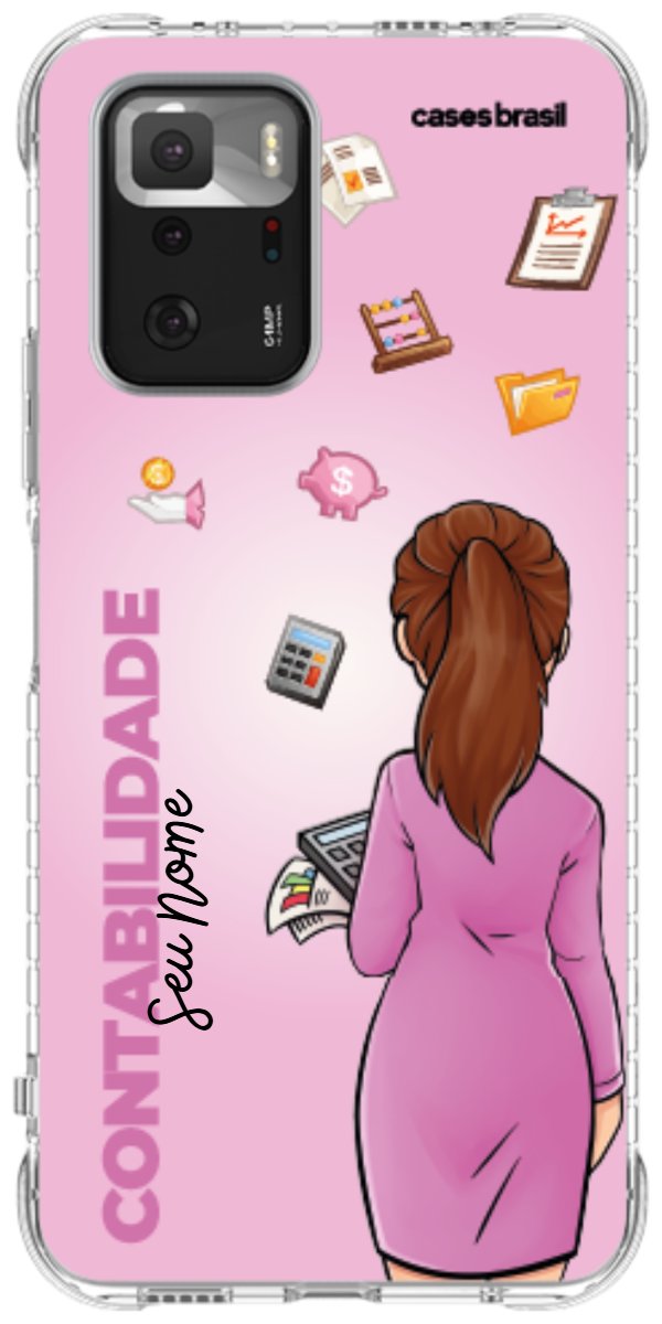 Capinha para Celular Contabilidade - Boneca Profissão Com Fundo