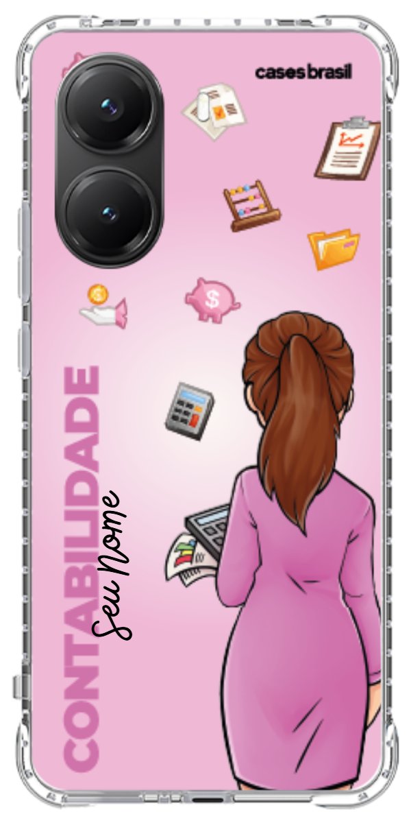 Capinha para Celular Contabilidade - Boneca Profissão Com Fundo