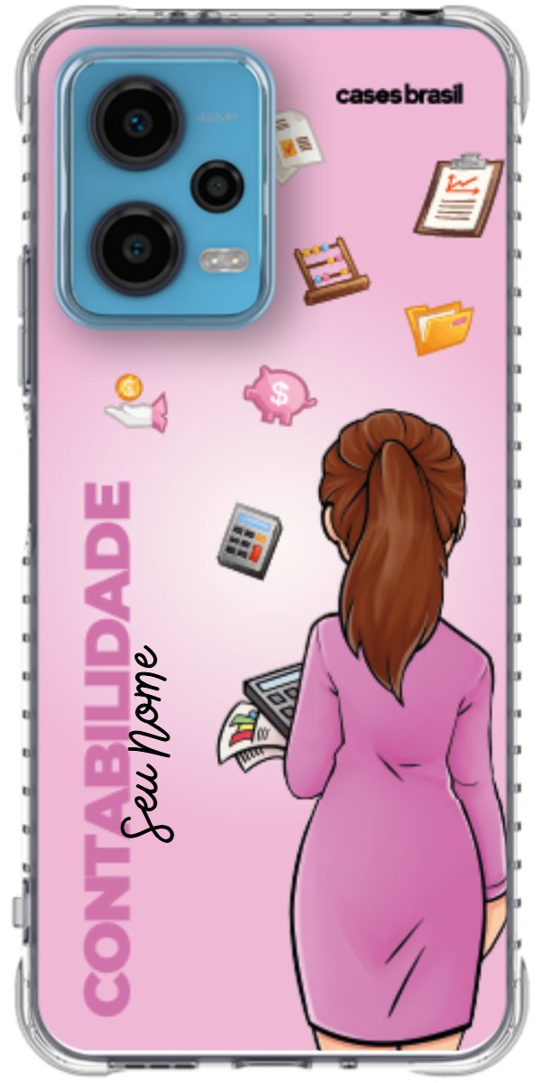 Capinha para Celular Contabilidade - Boneca Profissão Com Fundo