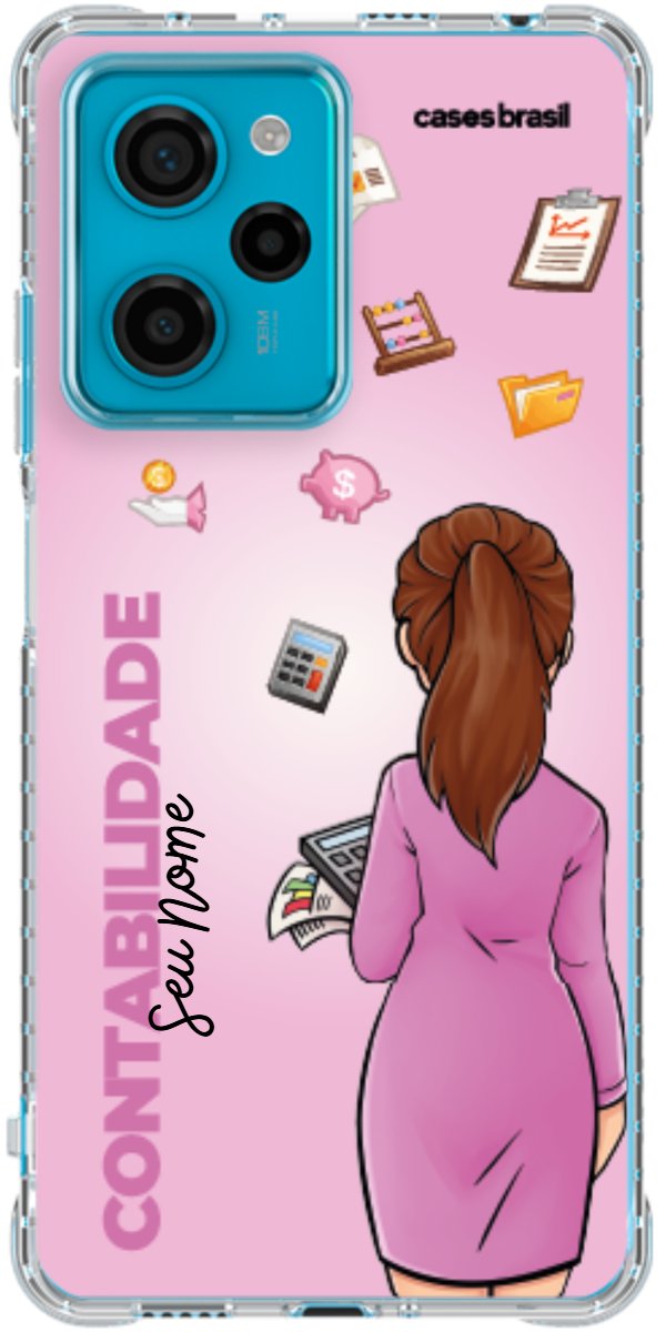 Capinha para Celular Contabilidade - Boneca Profissão Com Fundo