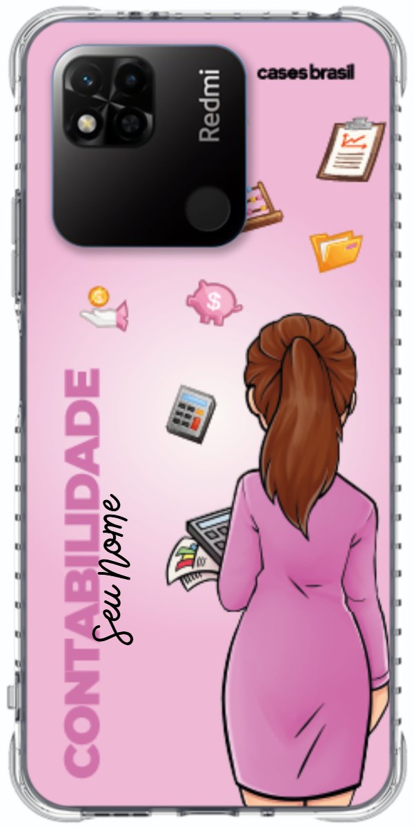 Capinha para Celular Contabilidade - Boneca Profissão Com Fundo