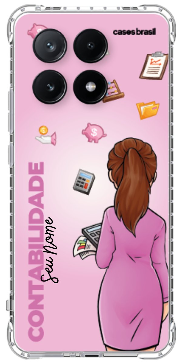 Capinha para Celular Contabilidade - Boneca Profissão Com Fundo