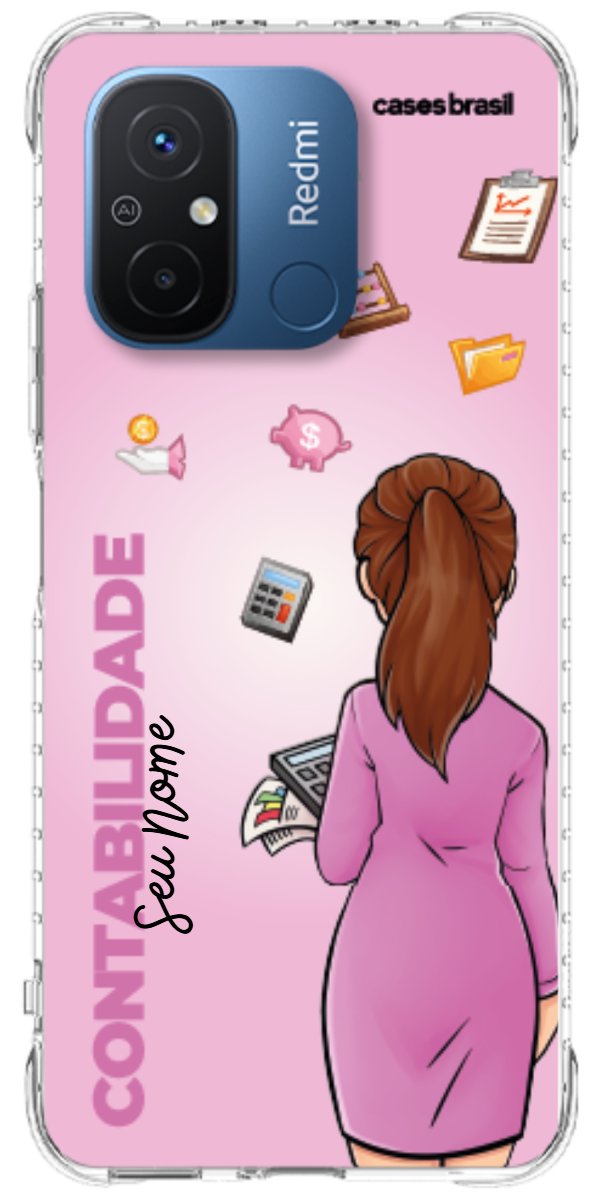 Capinha para Celular Contabilidade - Boneca Profissão Com Fundo