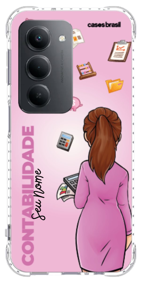 Capinha para Celular Contabilidade - Boneca Profissão Com Fundo