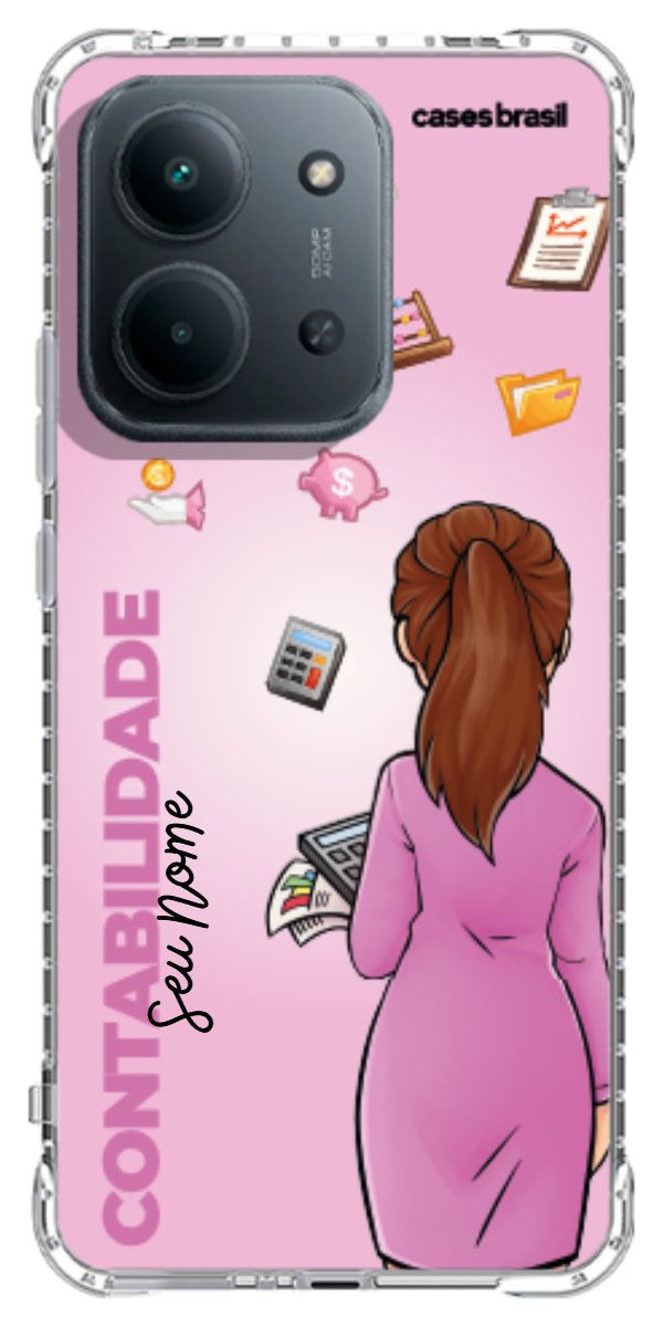 Capinha para Celular Contabilidade - Boneca Profissão Com Fundo