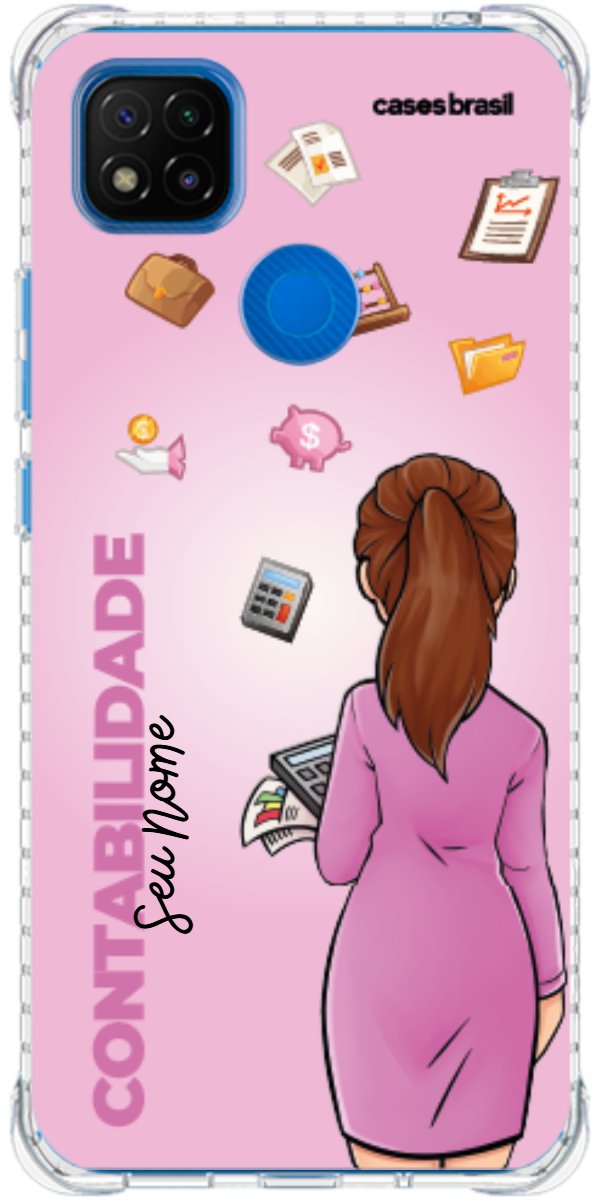 Capinha para Celular Contabilidade - Boneca Profissão Com Fundo