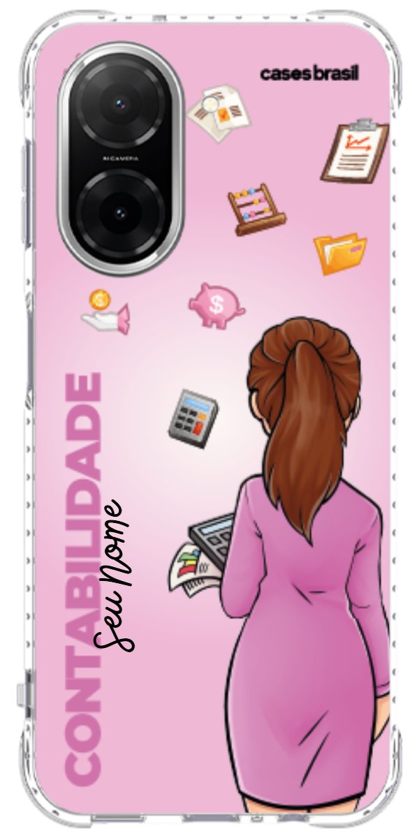 Capinha para Celular Contabilidade - Boneca Profissão Com Fundo