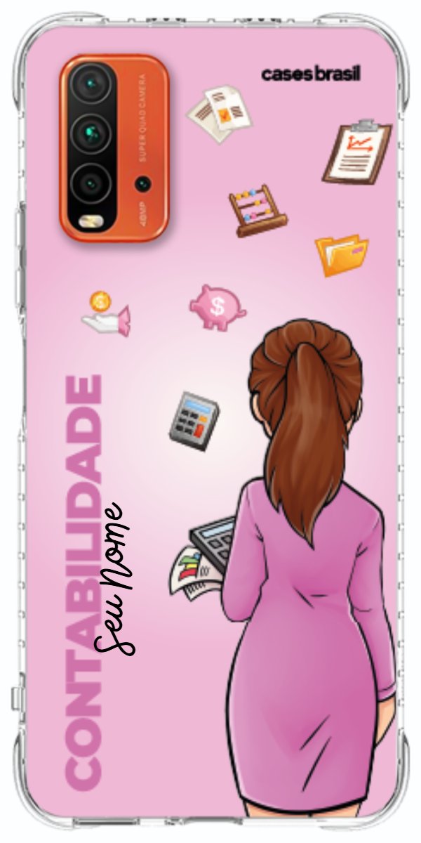 Capinha para Celular Contabilidade - Boneca Profissão Com Fundo