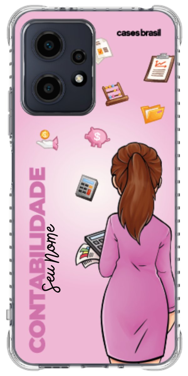 Capinha para Celular Contabilidade - Boneca Profissão Com Fundo