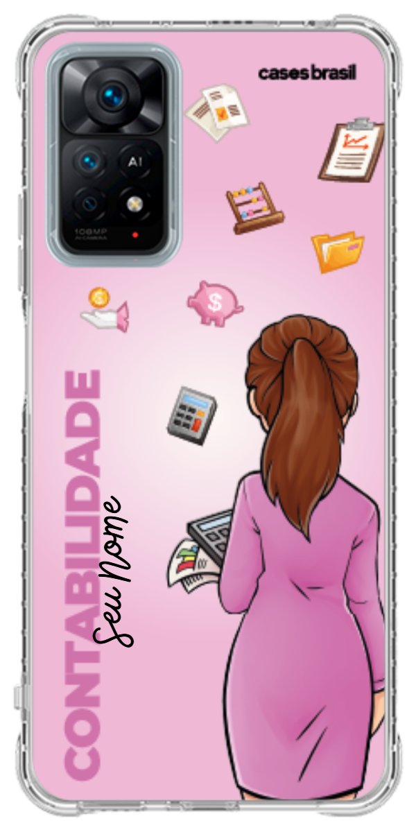 Capinha para Celular Contabilidade - Boneca Profissão Com Fundo