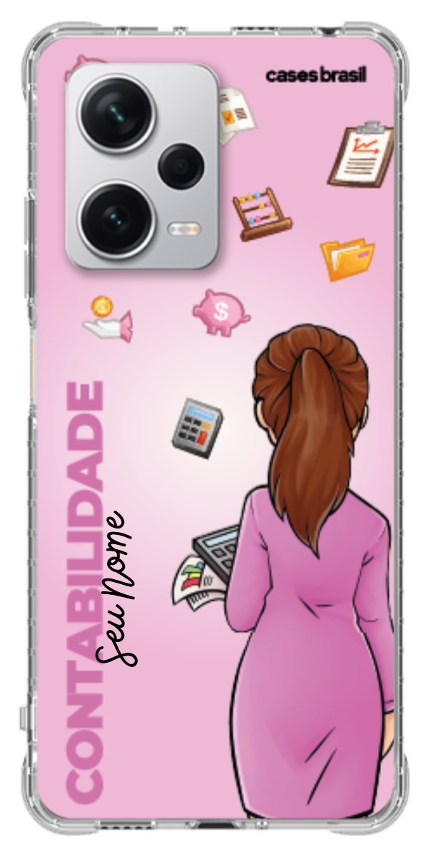 Capinha para Celular Contabilidade - Boneca Profissão Com Fundo
