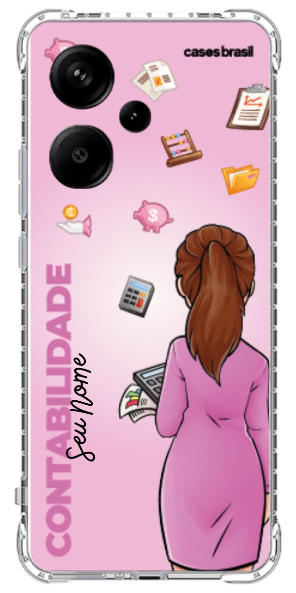 Capinha para Celular Contabilidade - Boneca Profissão Com Fundo