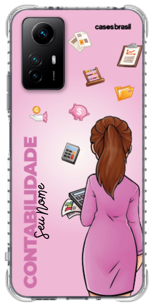 Capinha para Celular Contabilidade - Boneca Profissão Com Fundo