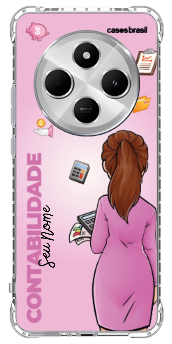 Capinha para Celular Contabilidade - Boneca Profissão Com Fundo