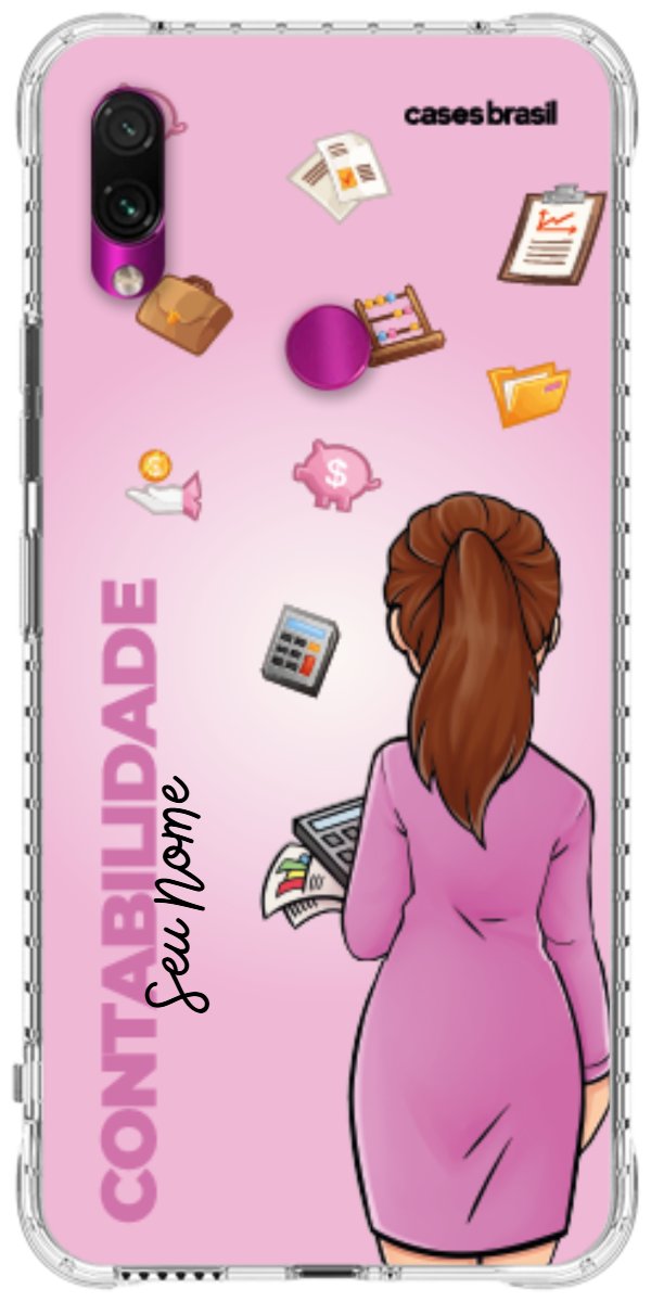 Capinha para Celular Contabilidade - Boneca Profissão Com Fundo