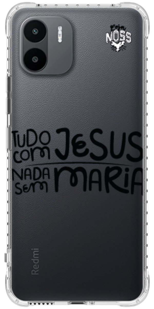 Capinha para Celular Tudo com Jesus Nada sem Maria