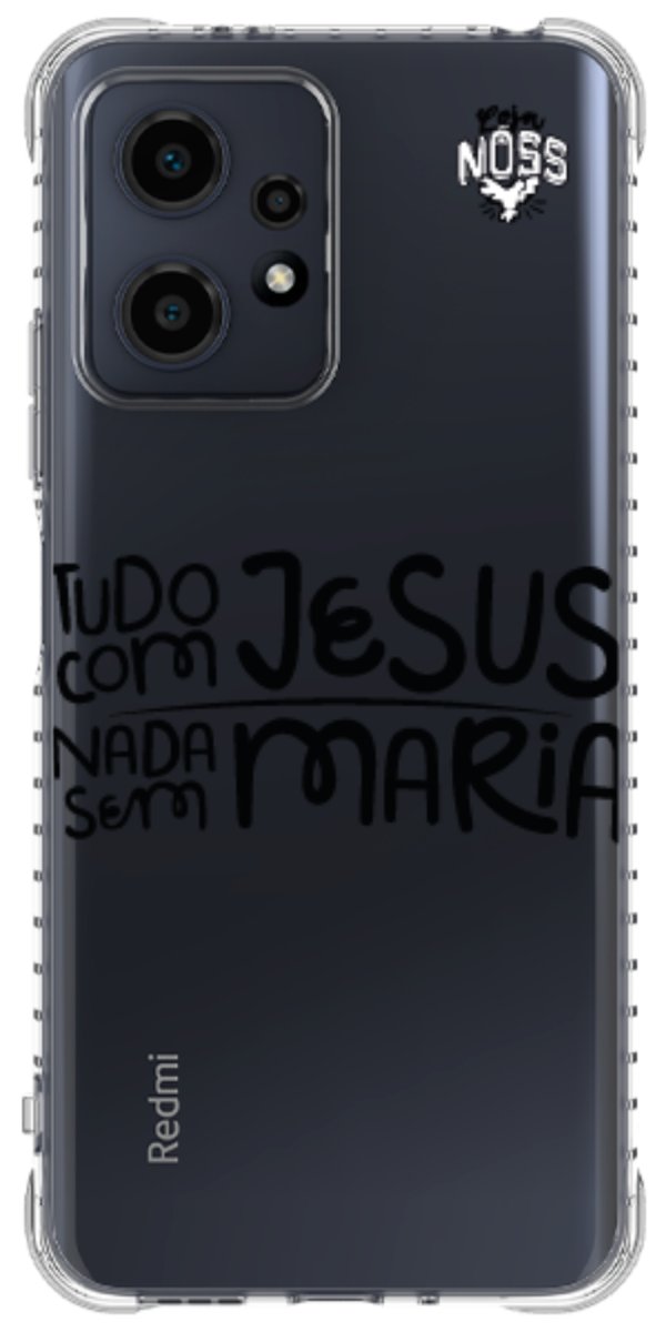 Capinha para Celular Tudo com Jesus Nada sem Maria