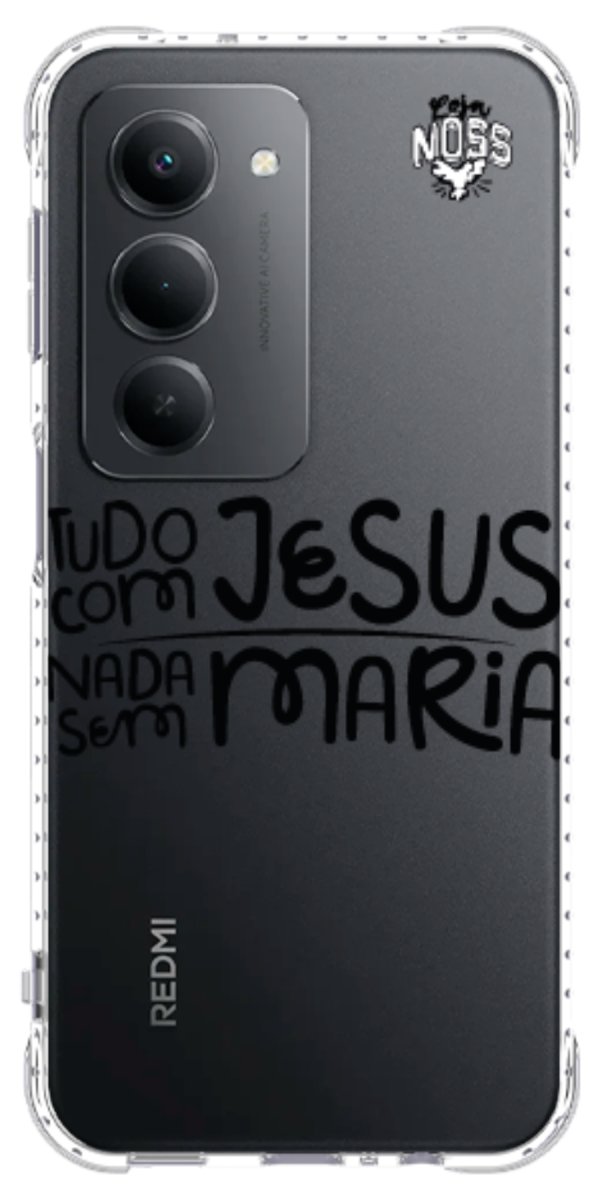 Capinha para Celular Tudo com Jesus Nada sem Maria