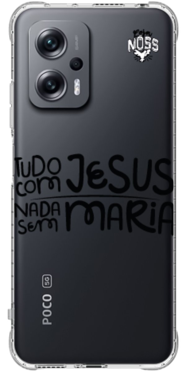 Capinha para Celular Tudo com Jesus Nada sem Maria