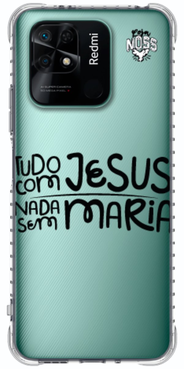 Capinha para Celular Tudo com Jesus Nada sem Maria