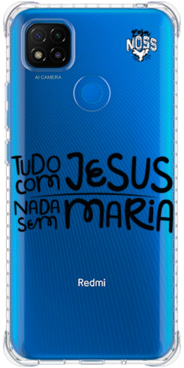 Capinha para Celular Tudo com Jesus Nada sem Maria