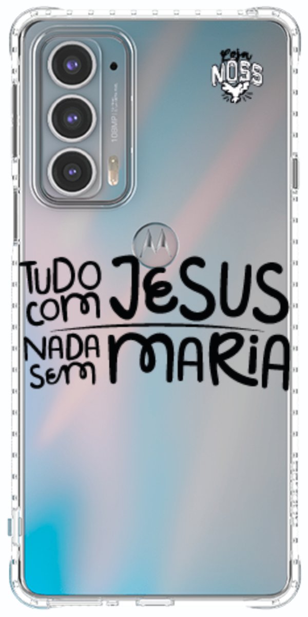Capinha para Celular Tudo com Jesus Nada sem Maria