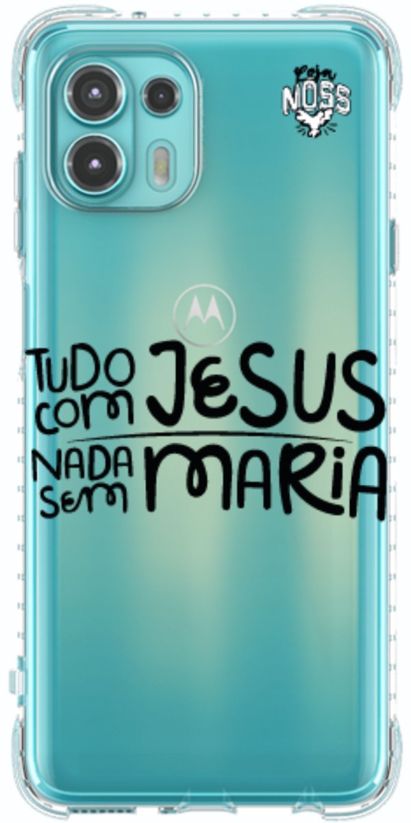 Capinha para Celular Tudo com Jesus Nada sem Maria