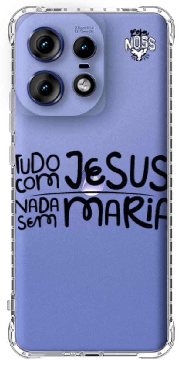 Capinha para Celular Tudo com Jesus Nada sem Maria