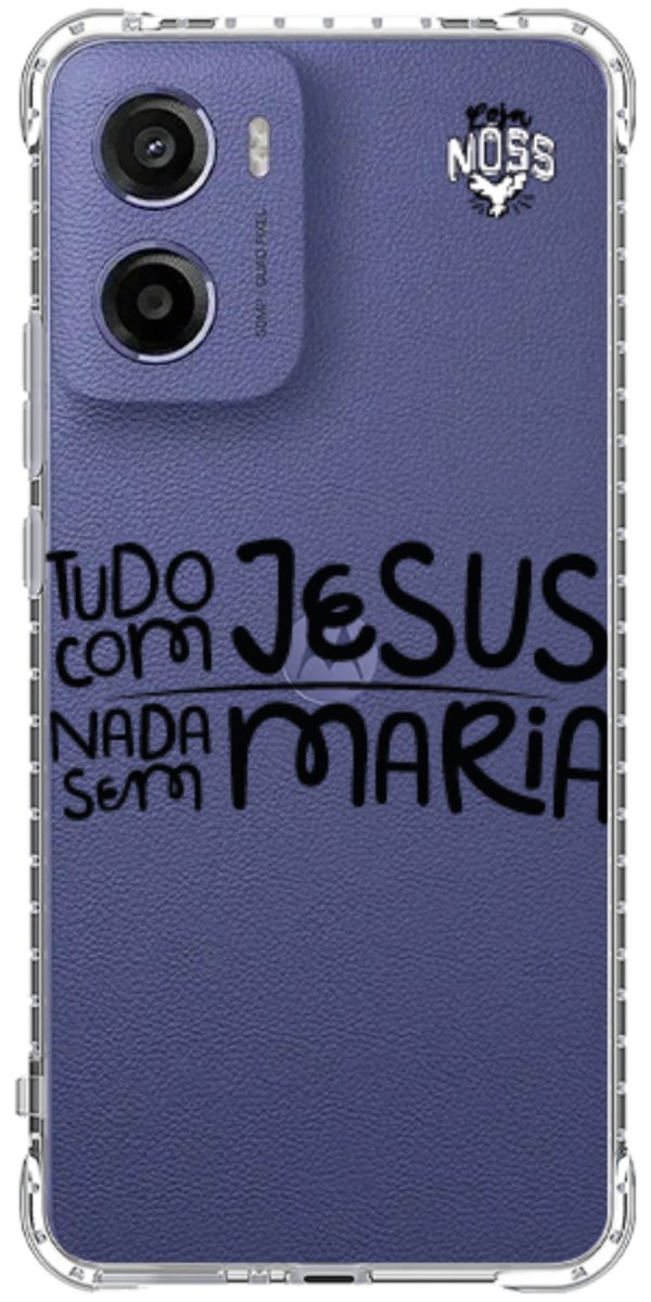 Capinha para Celular Tudo com Jesus Nada sem Maria