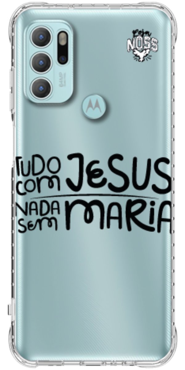 Capinha para Celular Tudo com Jesus Nada sem Maria