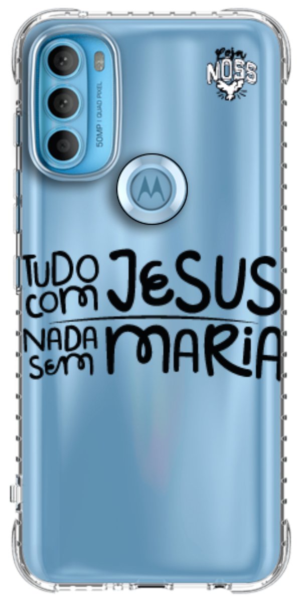 Capinha para Celular Tudo com Jesus Nada sem Maria