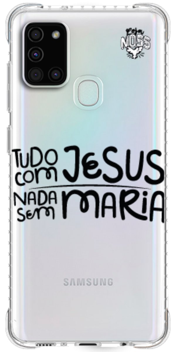 Capinha para Celular Tudo com Jesus Nada sem Maria
