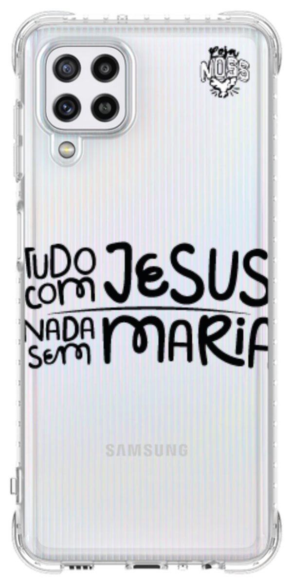 Capinha para Celular Tudo com Jesus Nada sem Maria