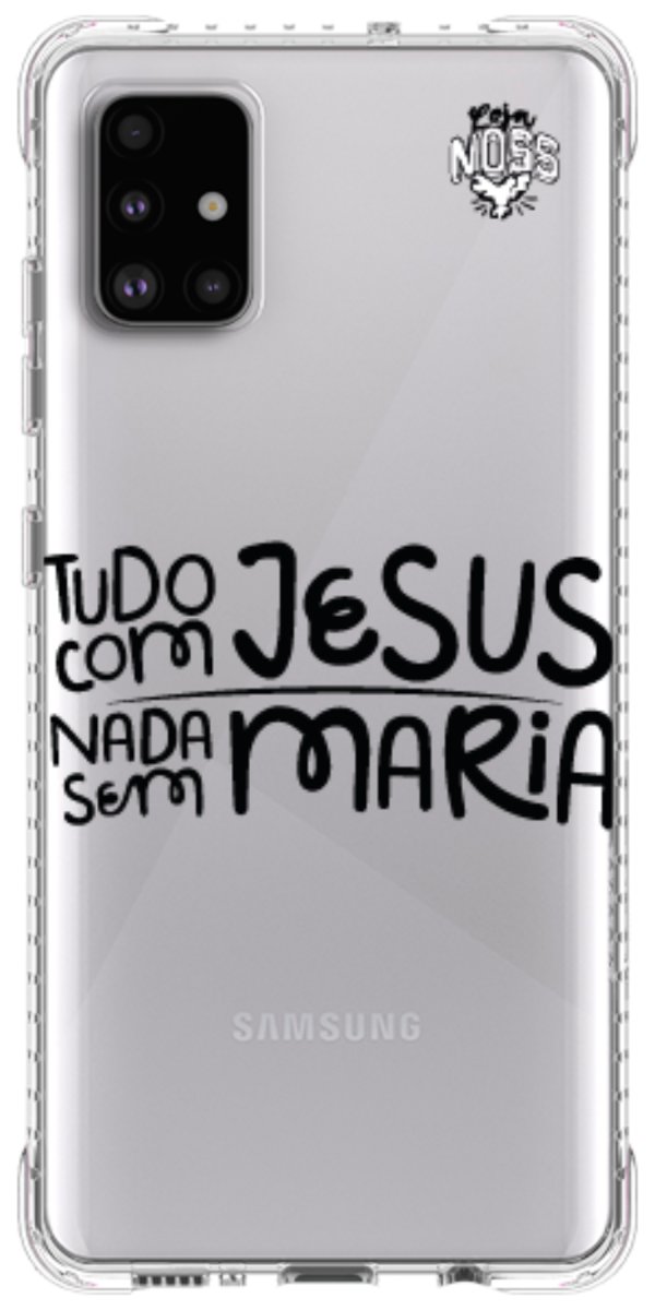 Capinha para Celular Tudo com Jesus Nada sem Maria