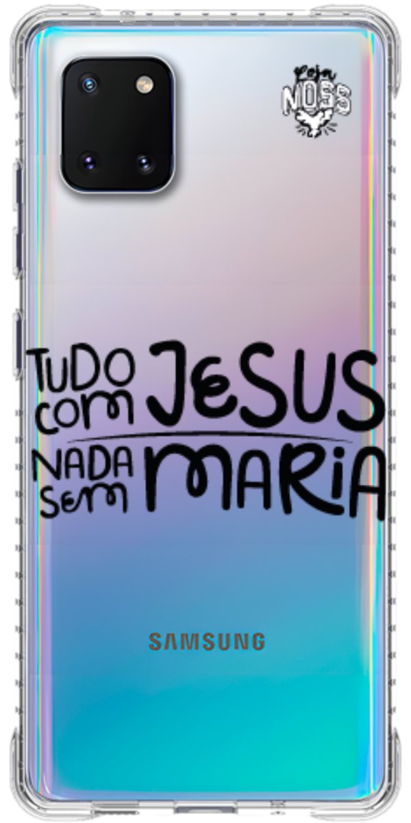 Capinha para Celular Tudo com Jesus Nada sem Maria