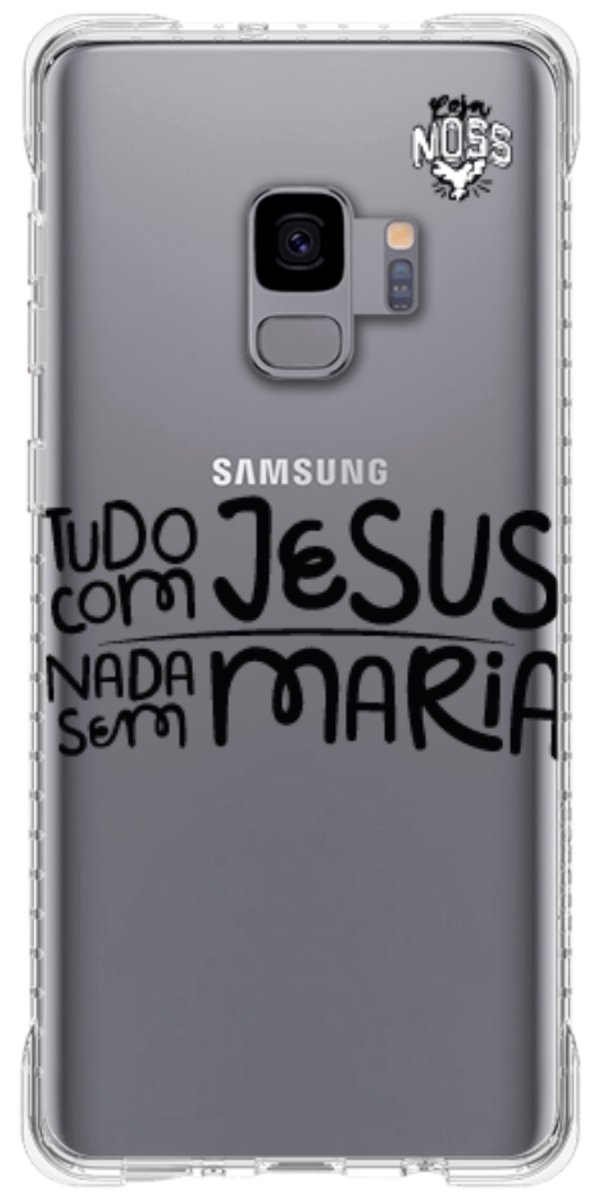 Capinha para Celular Tudo com Jesus Nada sem Maria