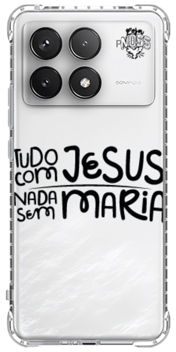 Capinha para Celular Tudo com Jesus Nada sem Maria